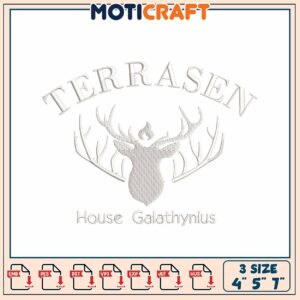 Deer Logo Embroidery Design 4x5x7 Inch