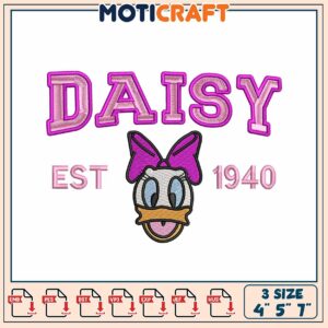 Daisy Embroidery Design 4x5x7 Inch