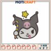 Cute Witch Embroidery Design for Crafts in Three Sizes Available