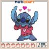 Cute Stitch Embroidery Pattern for Love Themed Projects 4 5 7 Inch