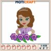 Cute Princess Embroidery Design with Roses for Kids Projects 2 Cute Princess Embroidery Design with Roses for Kids Projects