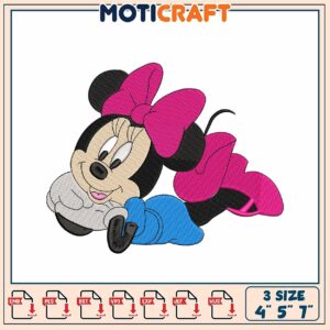 Cute Minnie Mouse Embroidery Design for Crafting Projects