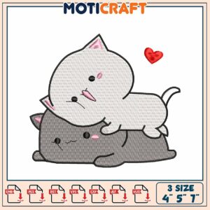 Cute Kitten Embroidery Design 4x5x7 Inch