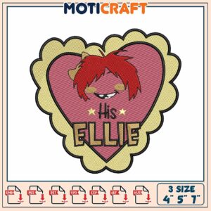 Cute His Ellie Heart Embroidery Design for All Skill Levels