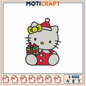 Cute Hello Kitty Christmas Embroidery Design for All Machines