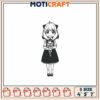 Cute Girl Embroidery Design 4x5x7 Inch