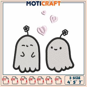 Cute Ghost Embroidery Design 4x5x7 Inch