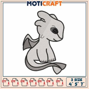 Cute Dragon Embroidery Design 3 Sizes