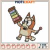 Cute Dog Holding Colorful Toy Embroidery Design for Kids 4 Size