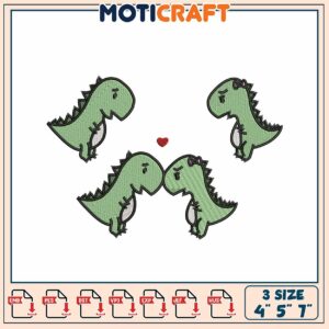 Cute Dinosaur Embroidery Design