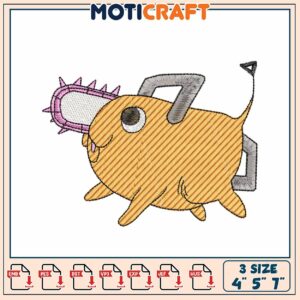 Cute Chainsaw Animal Embroidery Design