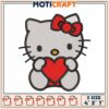 Cute Cat Embroidery Design Heart Motif in Three Sizes Available 1 Cute Cat Embroidery Design Heart Motif in Three Sizes Available