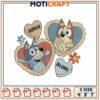 Cute Bluey and Bingo Dog Embroidery Design for Craft Projects