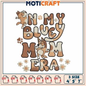 Cute Bluey Dog Embroidery Design for Crafting Projects 4 5 7 Inch