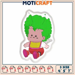 Cute Baby Angel Embroidery Design 4x5x7 Inch