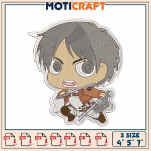 Cute Anime Character Embroidery Design for DIY Projects 4 to 7 Inch