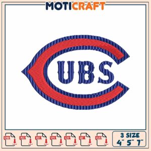 Cubs Embroidery Design 3 Sizes 4x5x7 Inch