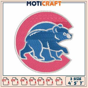 Cubs Bear Embroidery Design 4x5x7 Inch