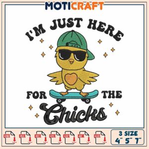 Cool Chick Skateboard Embroidery Design