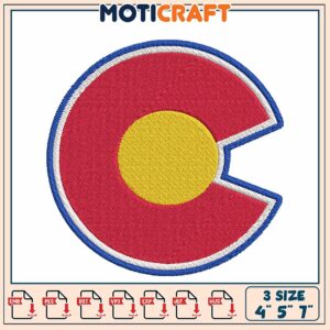 Colorado Flag Embroidery Design 4x5x7