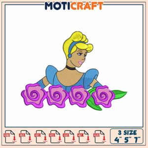 Cinderella Embroidery Design 4x5x7 Inch