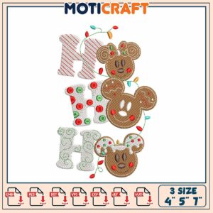 Christmas Mickey Gingerbread Embroidery Design