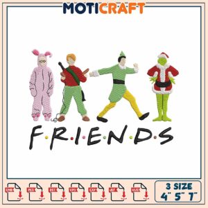 Christmas Movie Friends Embroidery Design