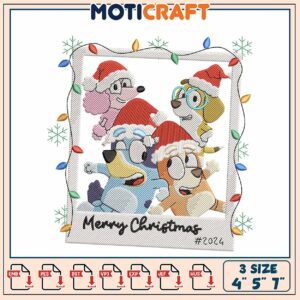 Christmas Bluey Embroidery Design Christmas Bluey Embroidery Design