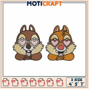 Chipmunk Embroidery Designs 4x5x7 Inch