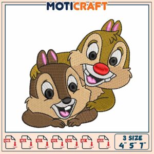 Chipmunk Embroidery Design 4x5x7 Inch