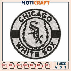 Chicago White Sox Baseball Embroidered Patch Design in Sizes