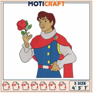 Charming Prince Embroidery Design for Creative Projects