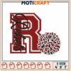 Cheer Pom Pom R Letter Embroidery
