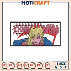 Chainsaw Man Embroidery Design 4x7 Inches