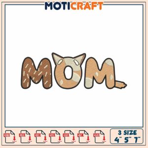 Cat Mom Embroidery Design 4x5x7 Inch