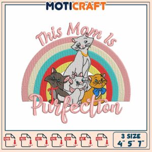 Cat Mom Embroidery Design