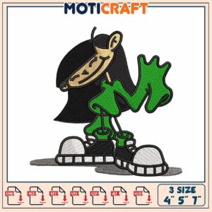 Cartoon Girl Embroidery Design 4x5x7 Inch