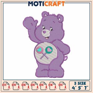 Care Bear Embroidery Design 4x5x7 Inch