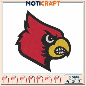 Cardinal Bird Embroidery Design for Crafting Projects in Three Sizes