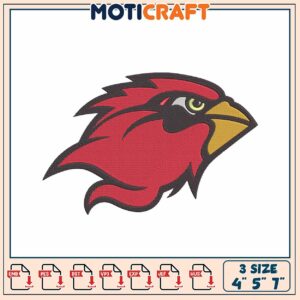 Cardinal Bird Embroidery Design 4x5x7 Inch