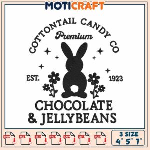 Bunny Embroidery Design Chocolate & Jellybeans