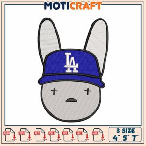 Bunny Baseball Hat Embroidery Design