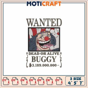 Buggy the Clown Embroidery Design Buggy the Clown Embroidery Design