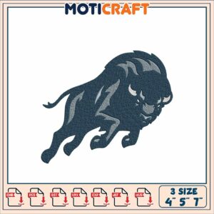 Buffalo Embroidery Design 4x5x7 Inch