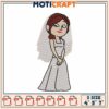 Bride Embroidery Design 4x5x7 Inch