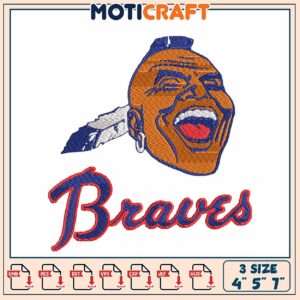 Braves Embroidery Design 4x5x7 Inch