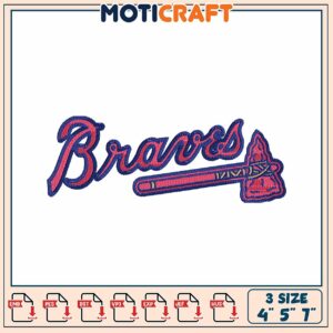 Braves Embroidery Design 3 Sizes 4x5x7 Inch