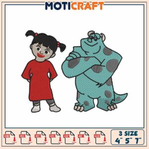 Boo & Sulley Embroidery Design 3 Sizes