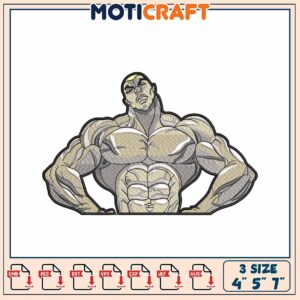 Bodybuilder Embroidery Design 4x7 Inches