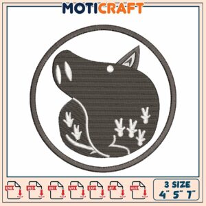 Boar Embroidery Design 3 Sizes